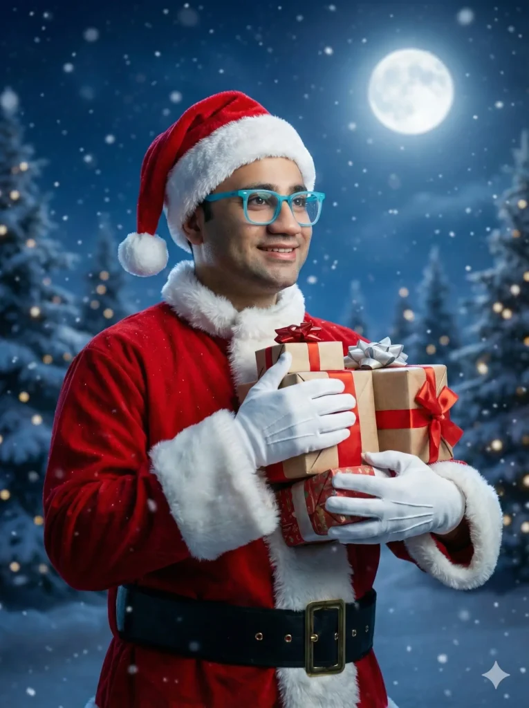 بابانوئل در آسمان شب