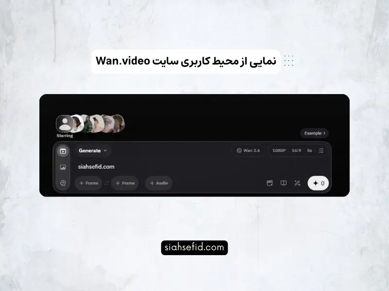 محیط کاربری سایت Wan 2.6 برای تبدیل متن به ویدیو
