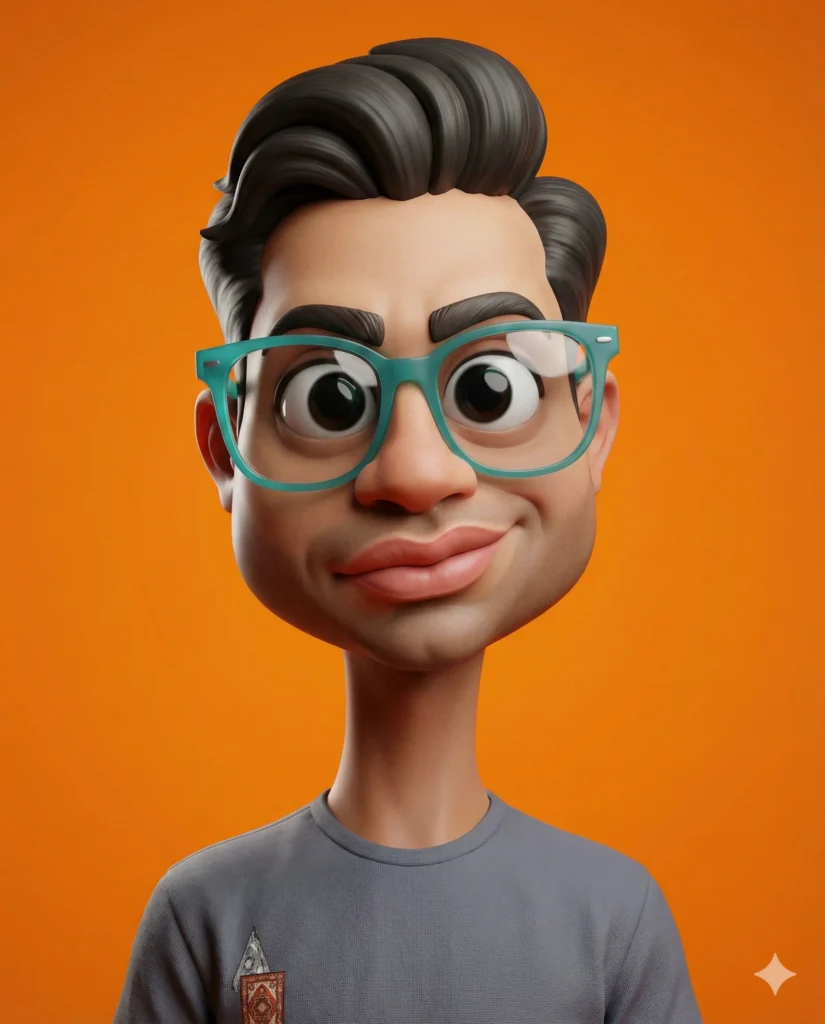 نمونه خروجی هوش مصنوعی تصویر ساز به سبک کاریکاتو کله گنده