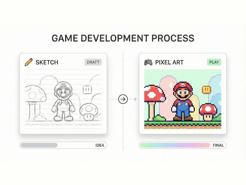 تبدیل نقاشی دستی به بازی با هوش مصنوعی Genie