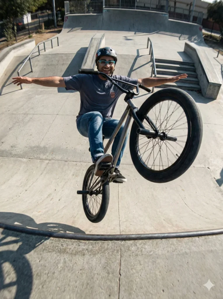 تولید تصویر دوچرخهسواری نمایشی بیاماکس با پرامپت عکس ورزشی