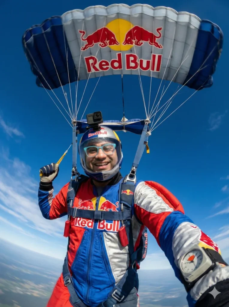 نتیجه پرامپت عکس ورزشی سقوط آزاد و چتربازی در آسمان